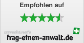 4,8 von 5 Sternen auf www.frag-einen-anwalt.de.de